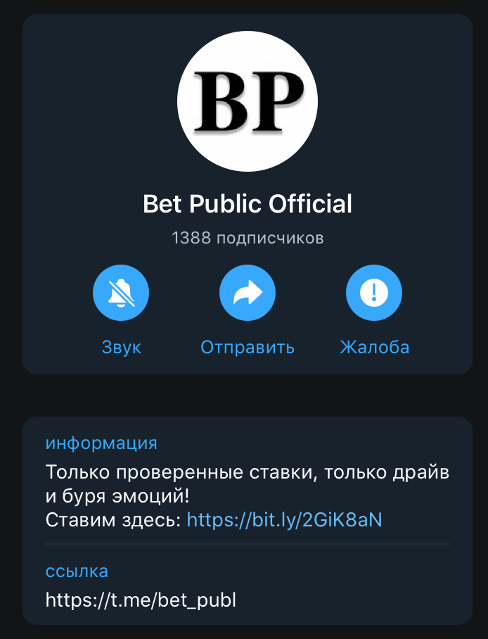 Телеграм канал Bet Public